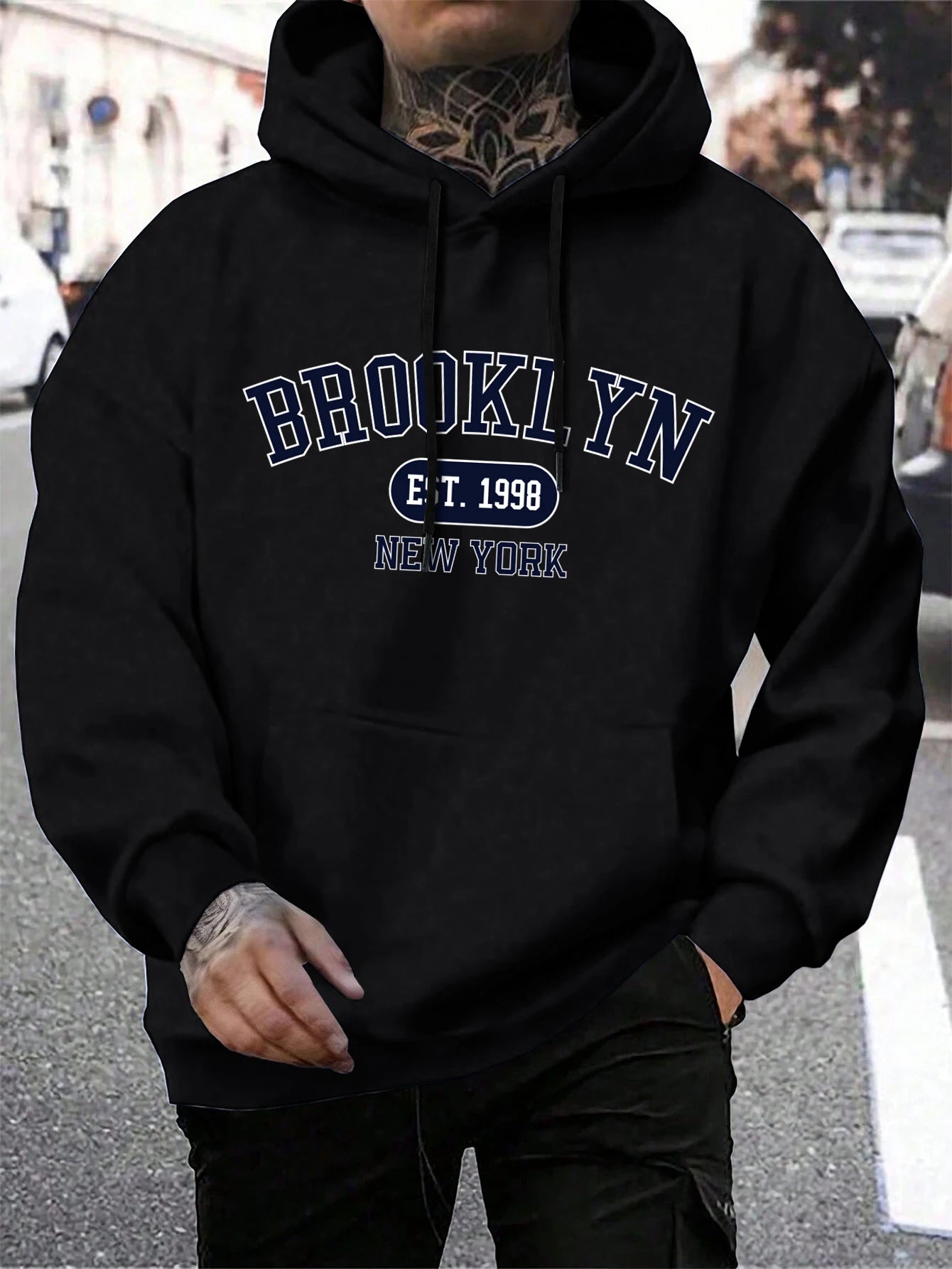 Men Hoodies Harajuku Crewneck Hoodie Fashion Oversize Hoody Autumn Comfortable Tracksuit Brooklyn Est 1998 New York Printing