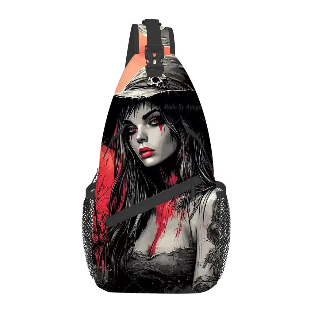 Beautiful Woman 3D Cartoon Large Capacity Chest Bag for Boy/girl Polyester Portable Outdoor Sports Leisure Fashion Messenger Bag