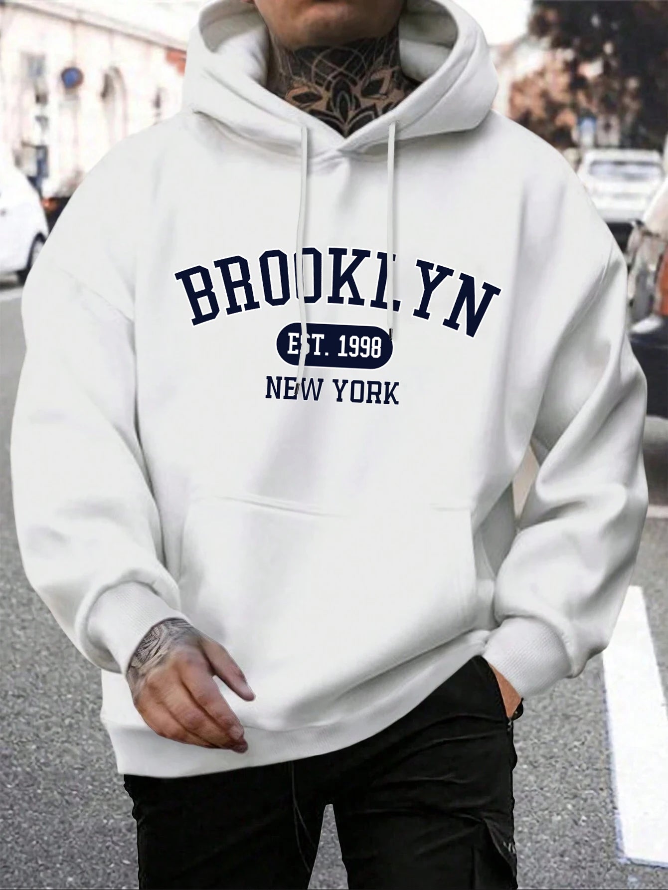 Men Hoodies Harajuku Crewneck Hoodie Fashion Oversize Hoody Autumn Comfortable Tracksuit Brooklyn Est 1998 New York Printing