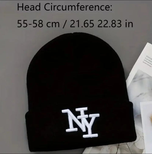 3 pieces winter knitted hat with embroidered letters, woolen hat for autumn warmth, suitable for both men and women, Mountaineer