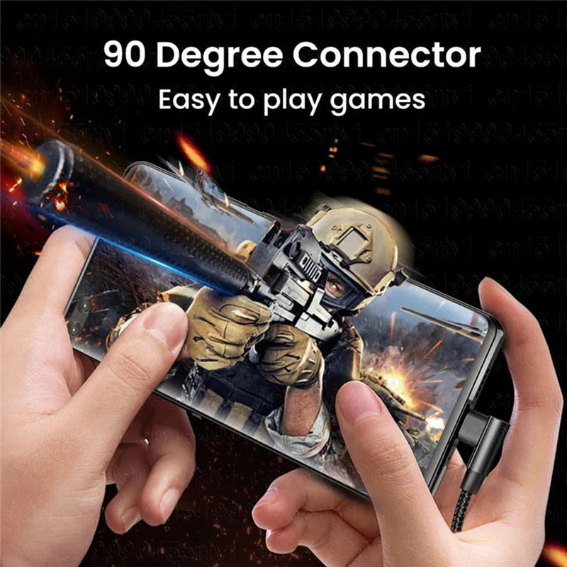 100W USB C To Type C PD Fast Charger Cable 90 Degree Angle Charging Cord Wire For iPhone, Samsung, pads, tablet