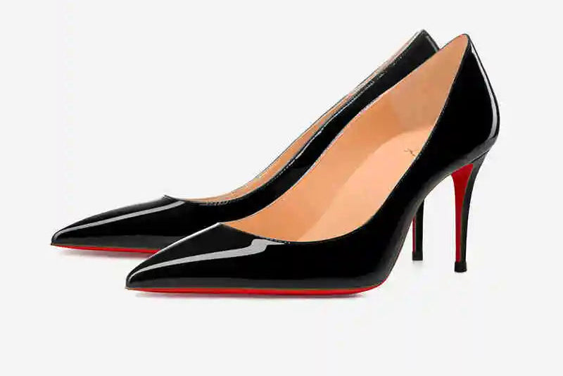 Black Women's elegant high heels Red Shiny Bottoms Luxury Brand Women heels trend Pointed Toe Sexy Party Pumps shoes Women