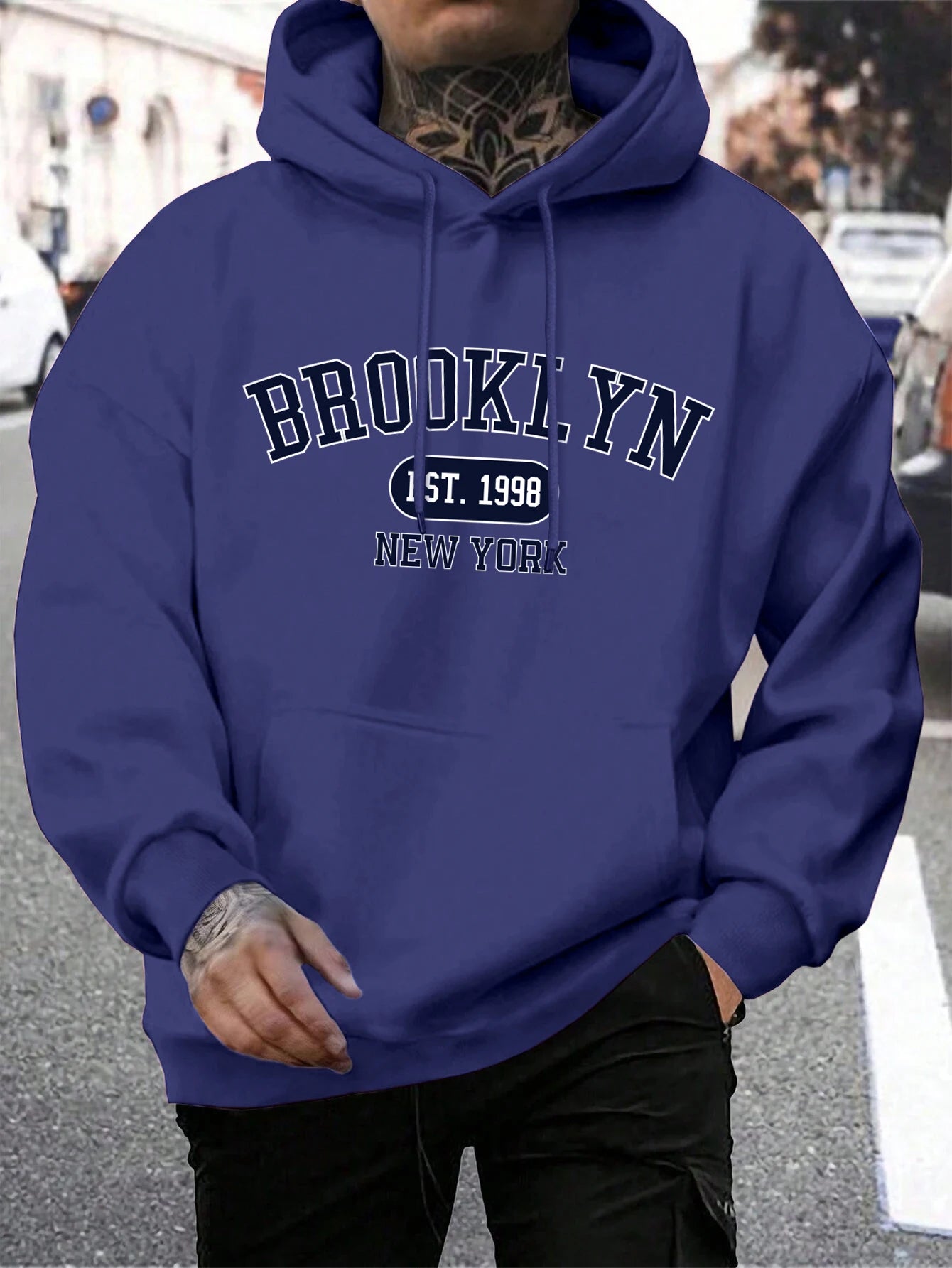 Men Hoodies Harajuku Crewneck Hoodie Fashion Oversize Hoody Autumn Comfortable Tracksuit Brooklyn Est 1998 New York Printing