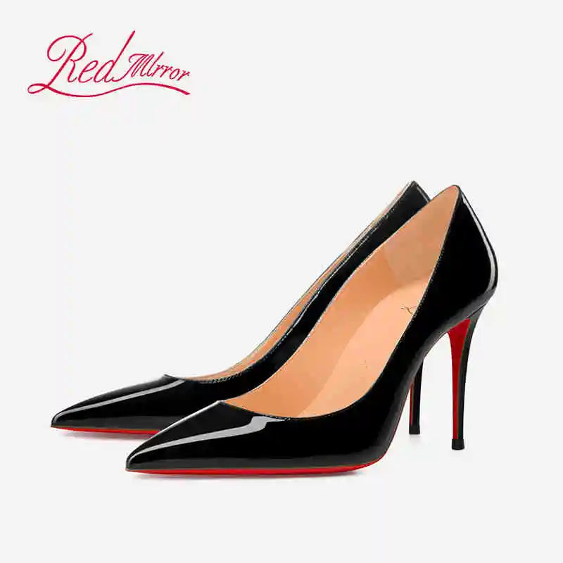 Black Women's elegant high heels Red Shiny Bottoms Luxury Brand Women heels trend Pointed Toe Sexy Party Pumps shoes Women