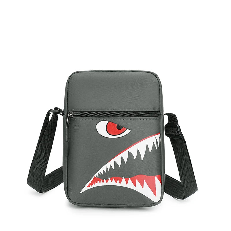 Men's Women's Shark Crossbody Bag - Mini Phone Pouch, Adjustable Strap, Oxford Cloth, Outdoor Travel Bag, Fashion Casual