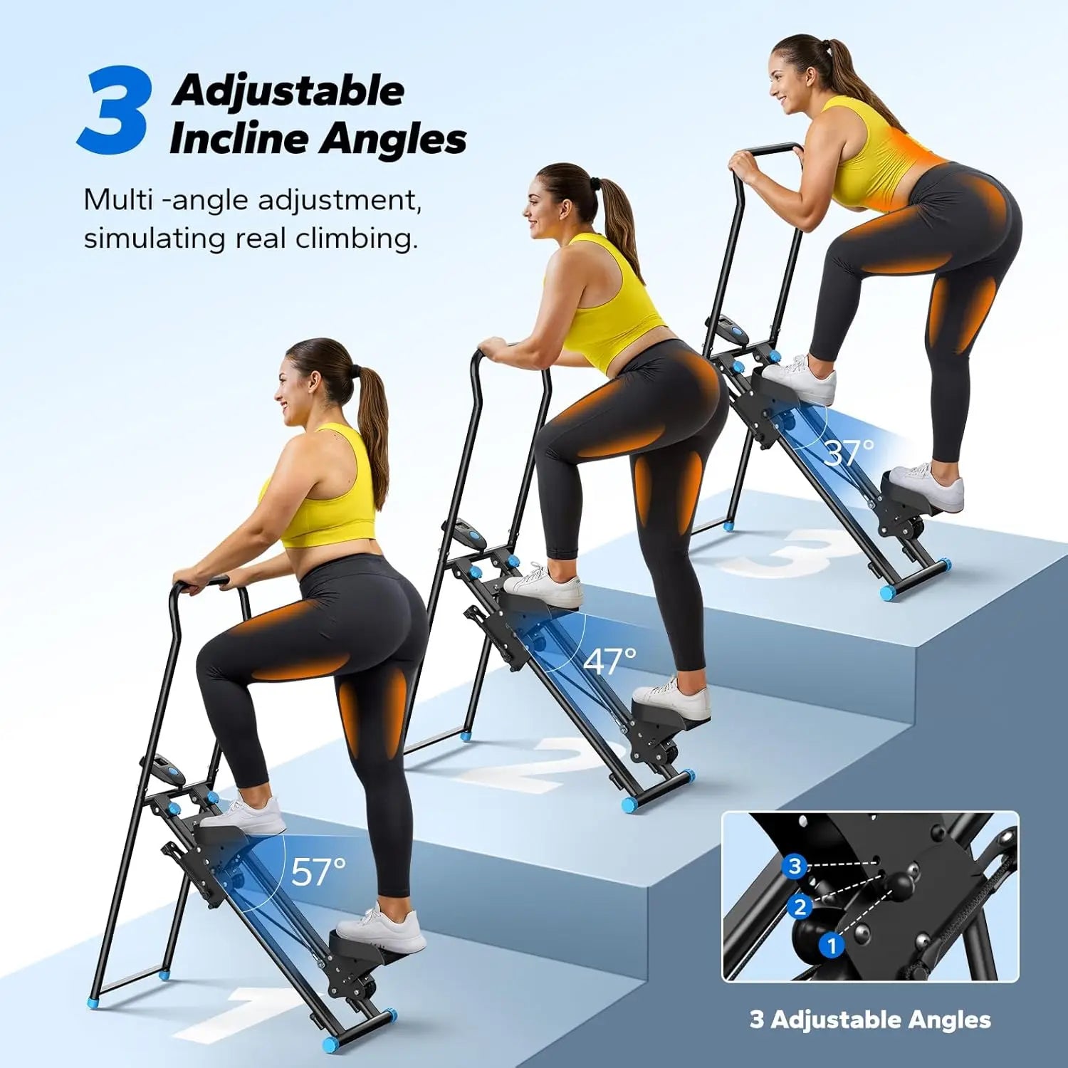 Stair Stepper for Home Gym Exercise, New Version Stairmaster for Full-Body Workout, Compact Folding Stair Climber with Extended