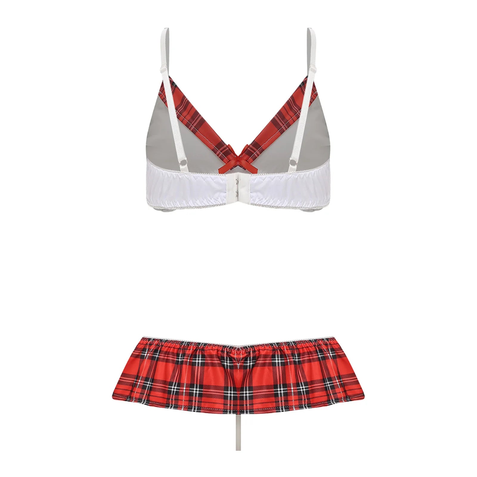 Women Two Pieces Sailor Bikini Swimsuit Swimwear Set Adjustable Shoulder Straps Bra Top with Elastic Waistband Skirted G-string