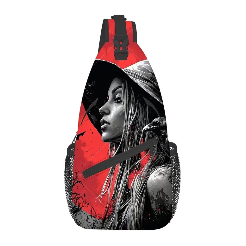 Beautiful Woman 3D Cartoon Large Capacity Chest Bag for Boy/girl Polyester Portable Outdoor Sports Leisure Fashion Messenger Bag