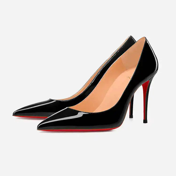 Black Women's elegant high heels Red Shiny Bottoms Luxury Brand Women heels trend Pointed Toe Sexy Party Pumps shoes Women
