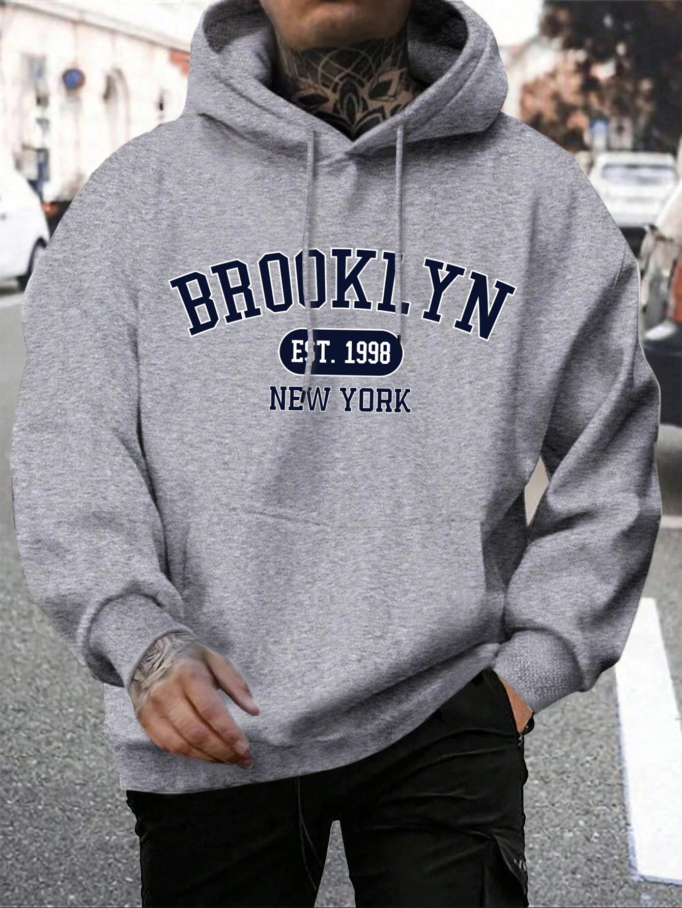 Men Hoodies Harajuku Crewneck Hoodie Fashion Oversize Hoody Autumn Comfortable Tracksuit Brooklyn Est 1998 New York Printing
