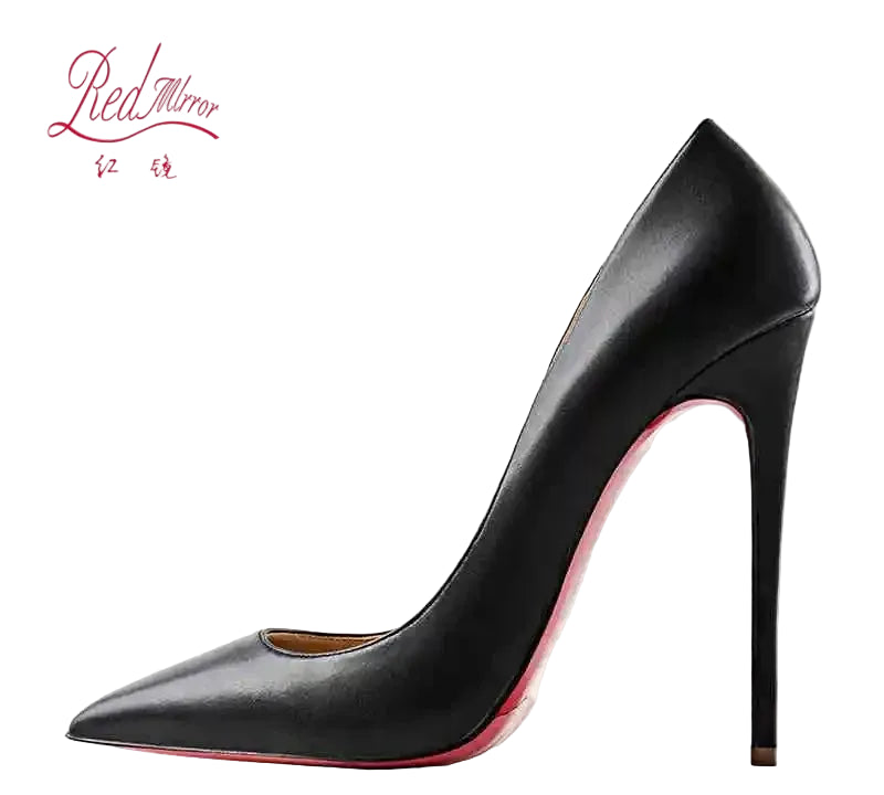 Black Women's elegant high heels Red Shiny Bottoms Luxury Brand Women heels trend Pointed Toe Sexy Party Pumps shoes Women