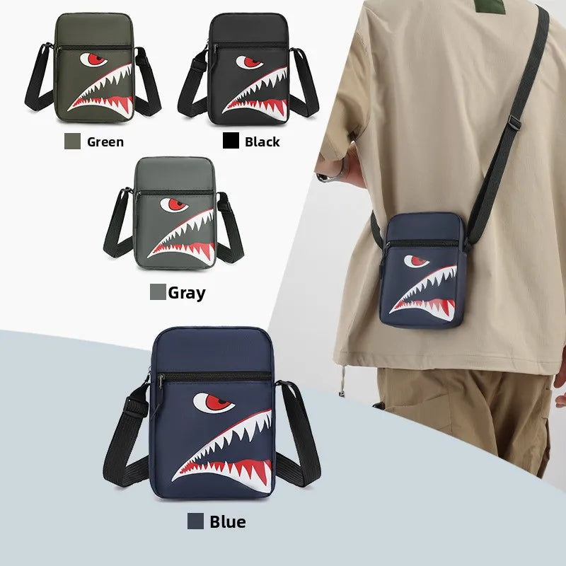 Men's Women's Shark Crossbody Bag - Mini Phone Pouch, Adjustable Strap, Oxford Cloth, Outdoor Travel Bag, Fashion Casual