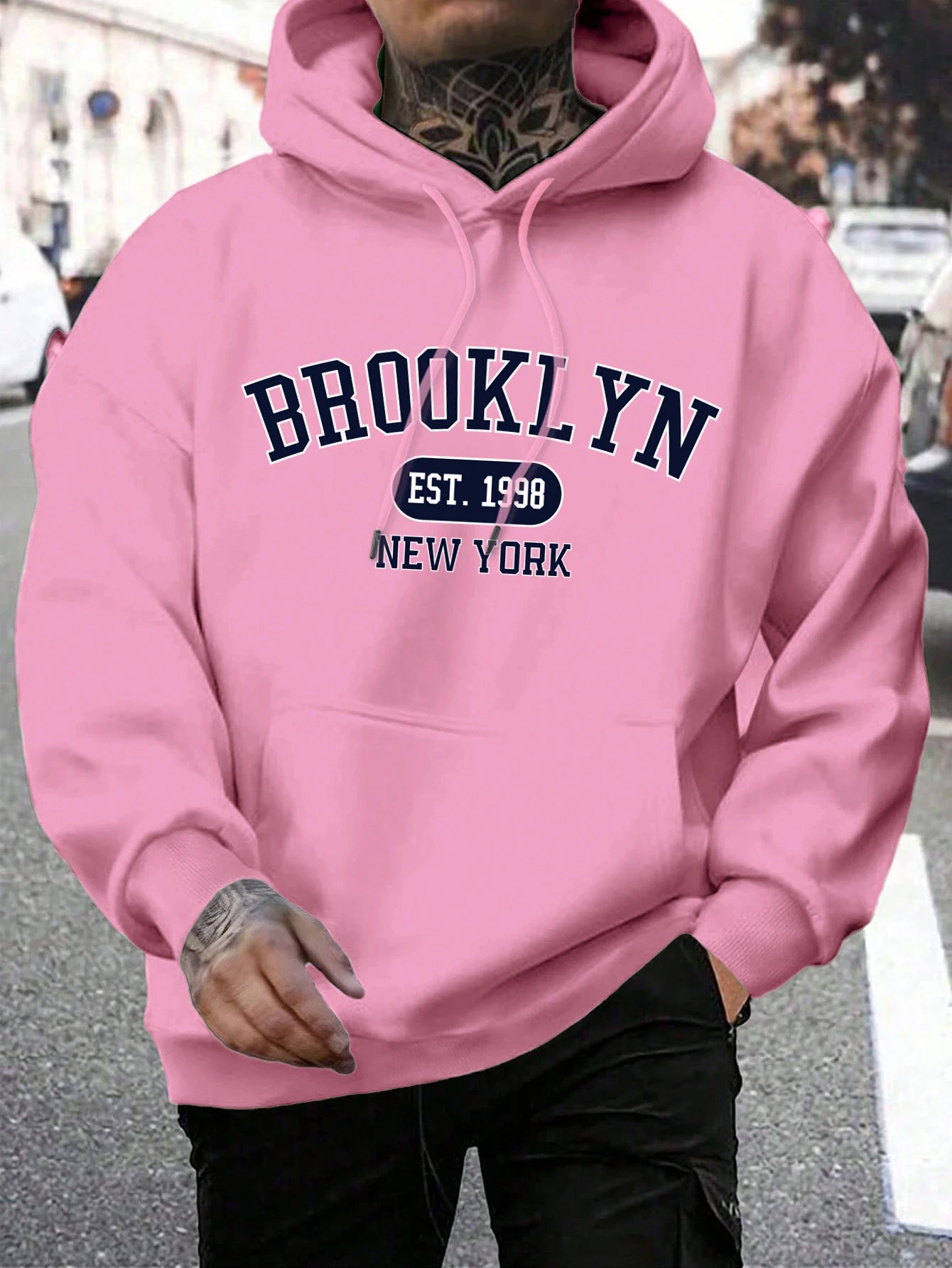 Men Hoodies Harajuku Crewneck Hoodie Fashion Oversize Hoody Autumn Comfortable Tracksuit Brooklyn Est 1998 New York Printing