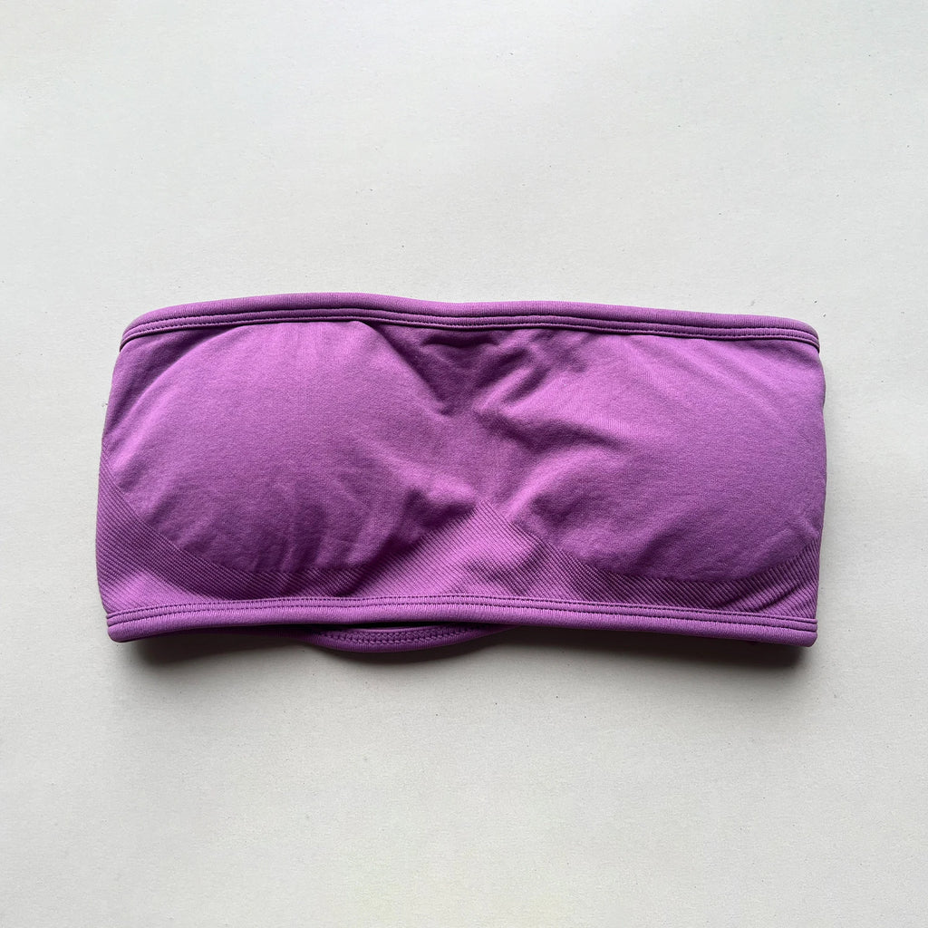 NO LOGO Backless Bandeau Sports Bra Gym Women Top Crop Tube Yoga Tops Halter Sports Seamless Bras Scrunch Workout Yoga Tank