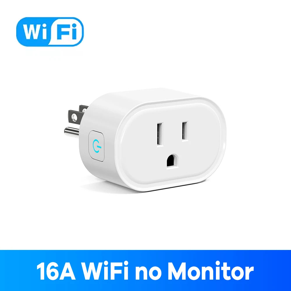 Tuya Smart Plug US Standard 10A/16A WiFi Outlet Works With Alexa Google Assistant APP Remote Control Timer Group Control for US