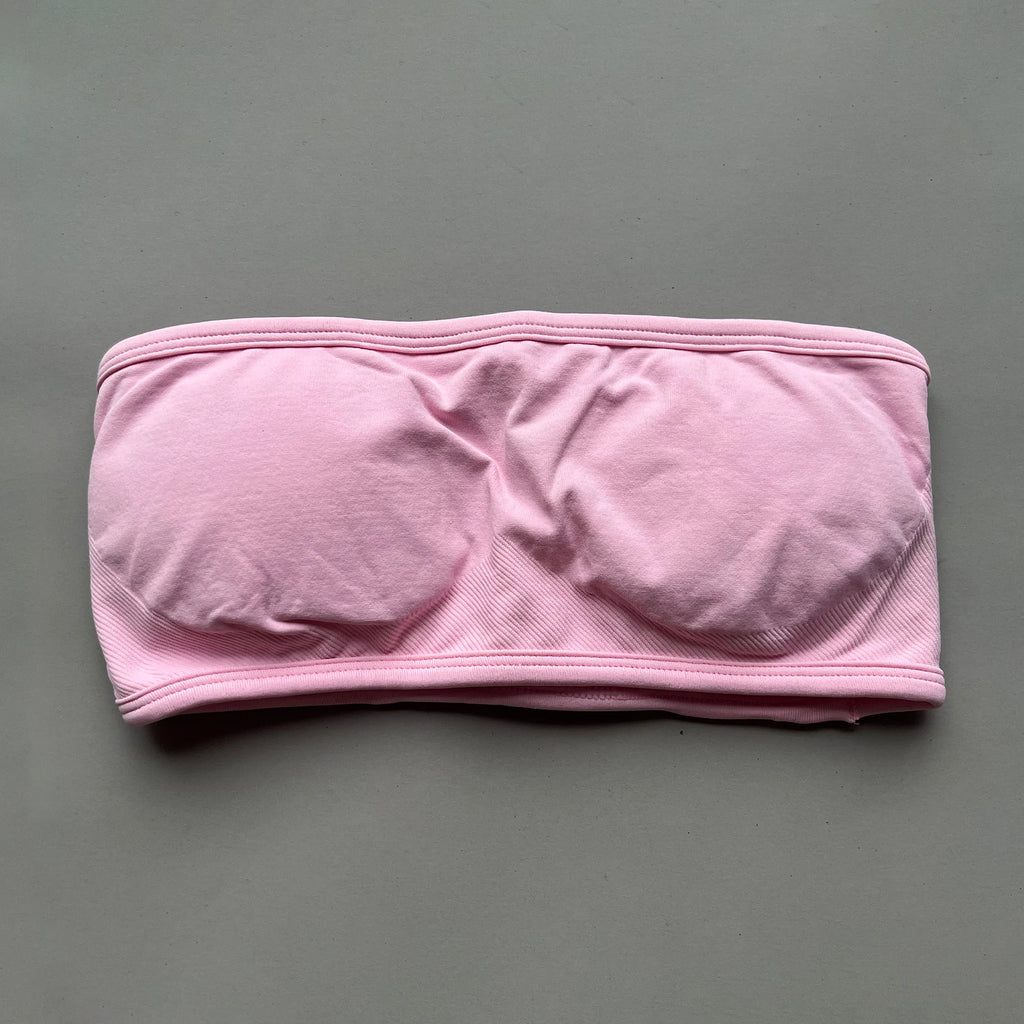 NO LOGO Backless Bandeau Sports Bra Gym Women Top Crop Tube Yoga Tops Halter Sports Seamless Bras Scrunch Workout Yoga Tank