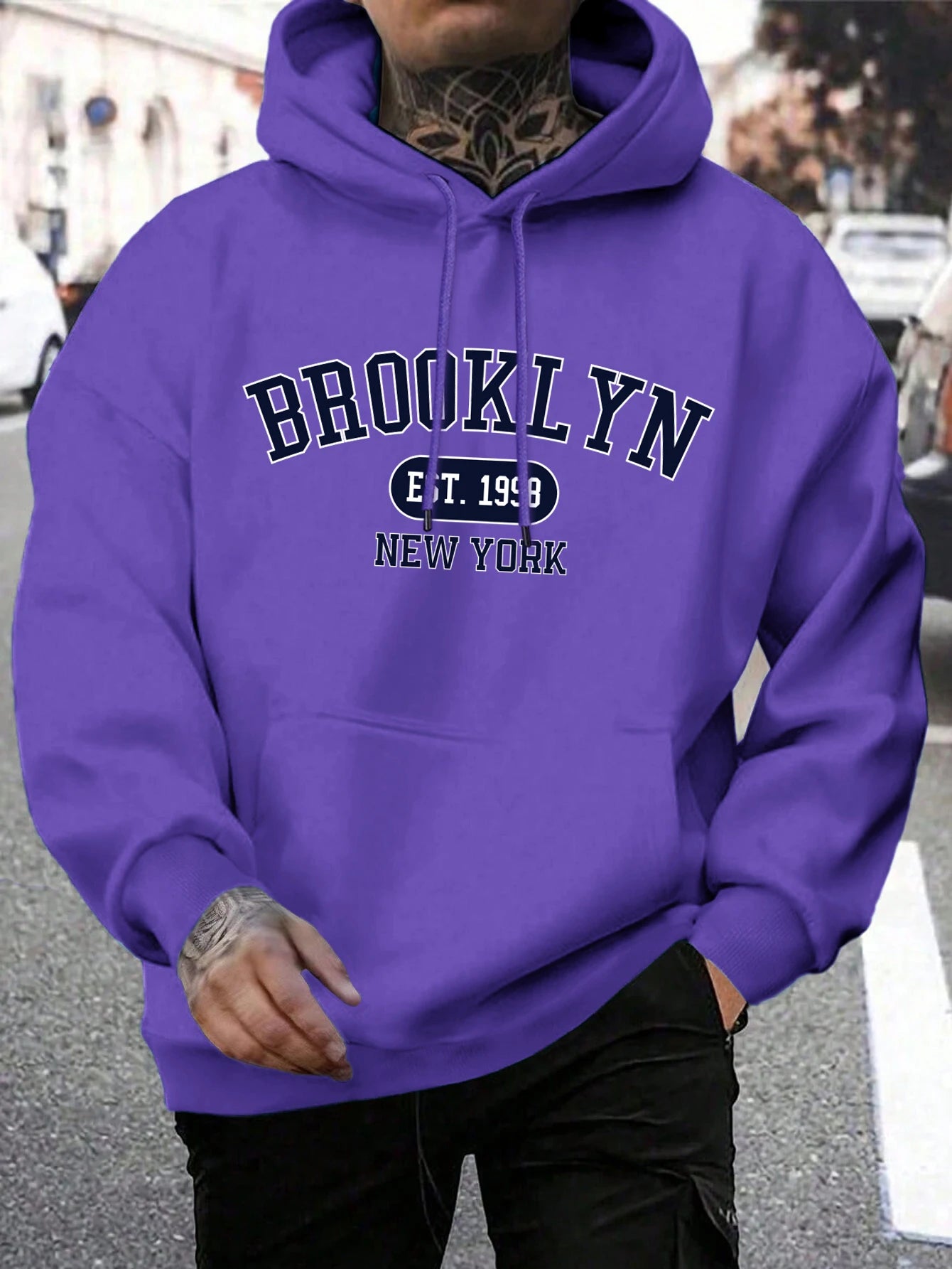 Men Hoodies Harajuku Crewneck Hoodie Fashion Oversize Hoody Autumn Comfortable Tracksuit Brooklyn Est 1998 New York Printing