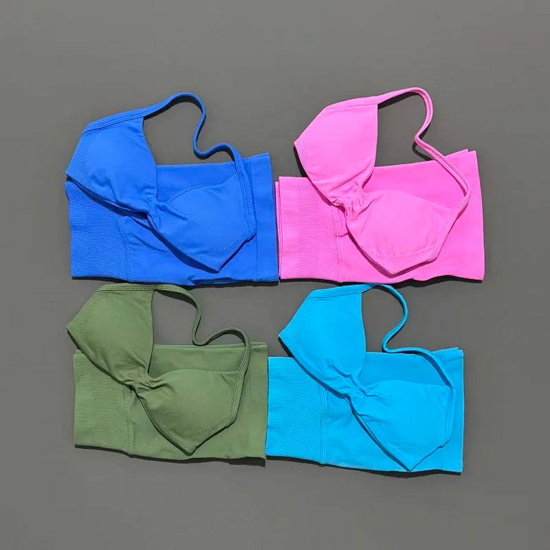 2 Piece Sports Gym Set Strappy Bra Yoga Underwear Short Sport Leggings Bicycle Running Sportswear Woman Seamless Yoga Set