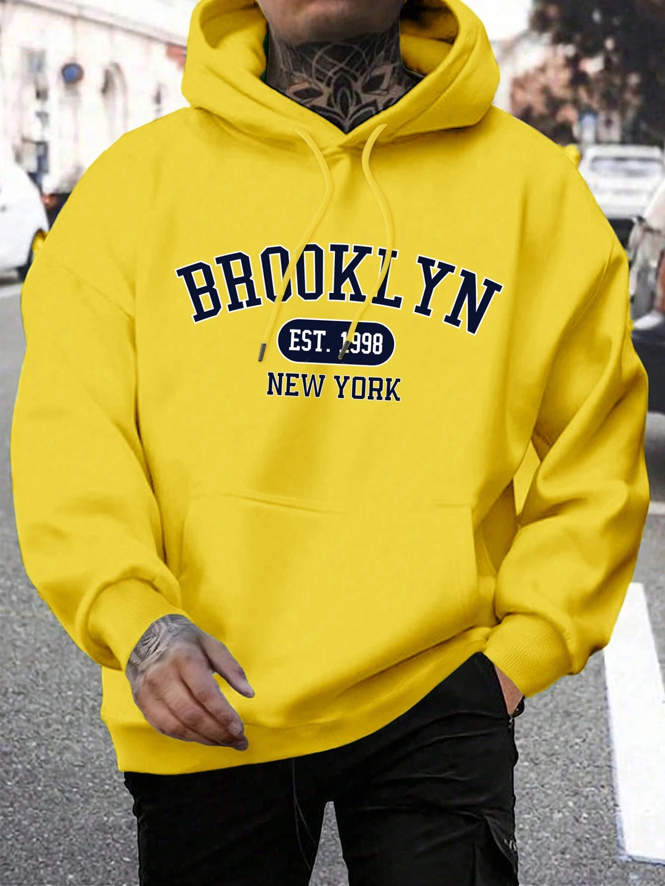Men Hoodies Harajuku Crewneck Hoodie Fashion Oversize Hoody Autumn Comfortable Tracksuit Brooklyn Est 1998 New York Printing