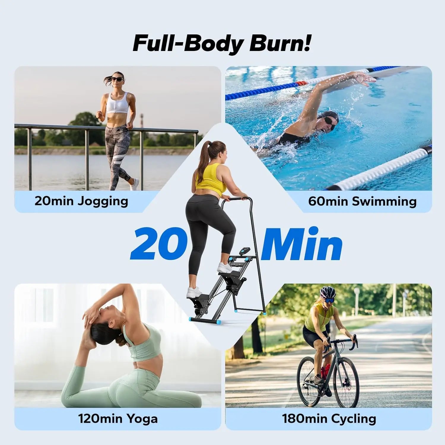 Stair Stepper for Home Gym Exercise, New Version Stairmaster for Full-Body Workout, Compact Folding Stair Climber with Extended