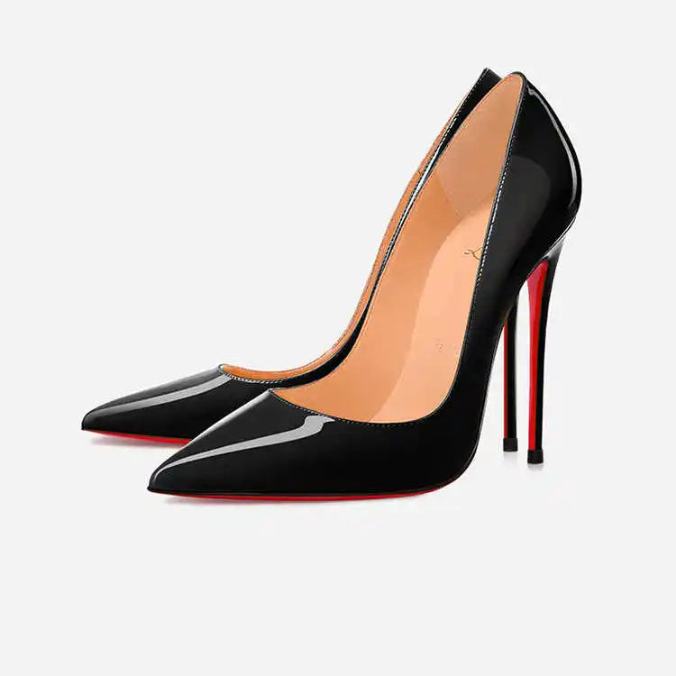 Black Women's elegant high heels Red Shiny Bottoms Luxury Brand Women heels trend Pointed Toe Sexy Party Pumps shoes Women