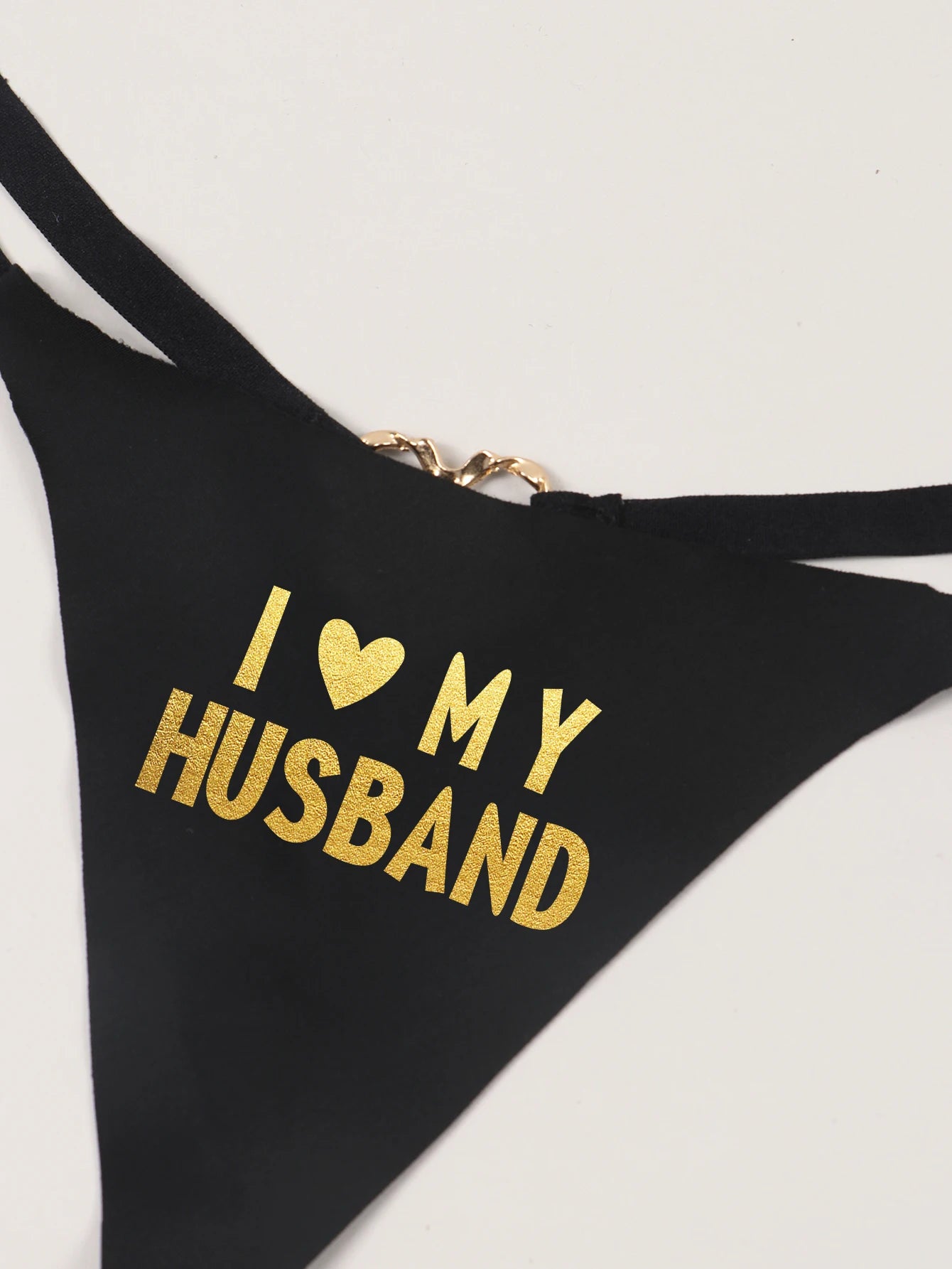 Varsbaby Cheeky Letter Printed G-string Underwear with I love my husband Prints Panties Playful Seamless T-back Bikini Thong