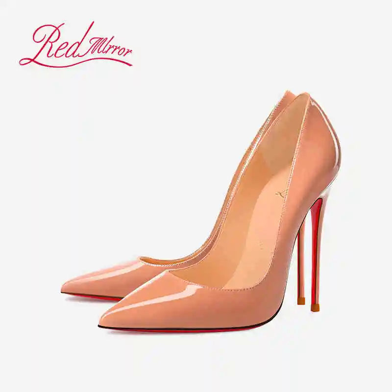 Black Women's elegant high heels Red Shiny Bottoms Luxury Brand Women heels trend Pointed Toe Sexy Party Pumps shoes Women