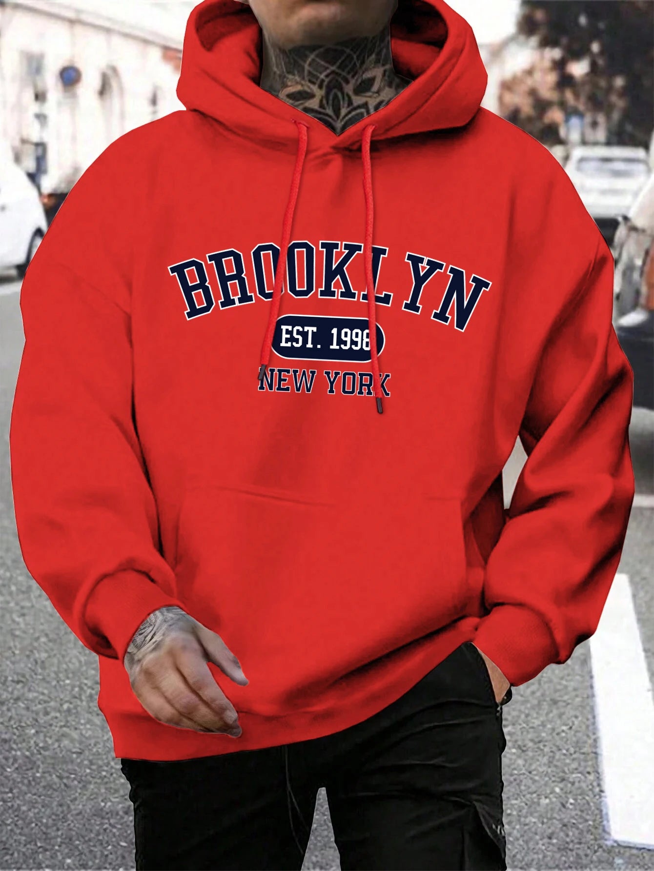 Men Hoodies Harajuku Crewneck Hoodie Fashion Oversize Hoody Autumn Comfortable Tracksuit Brooklyn Est 1998 New York Printing