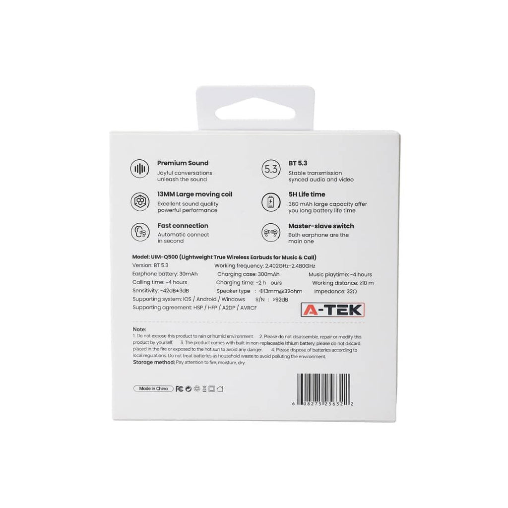 A-TEK ANC+AI Wireless Headset