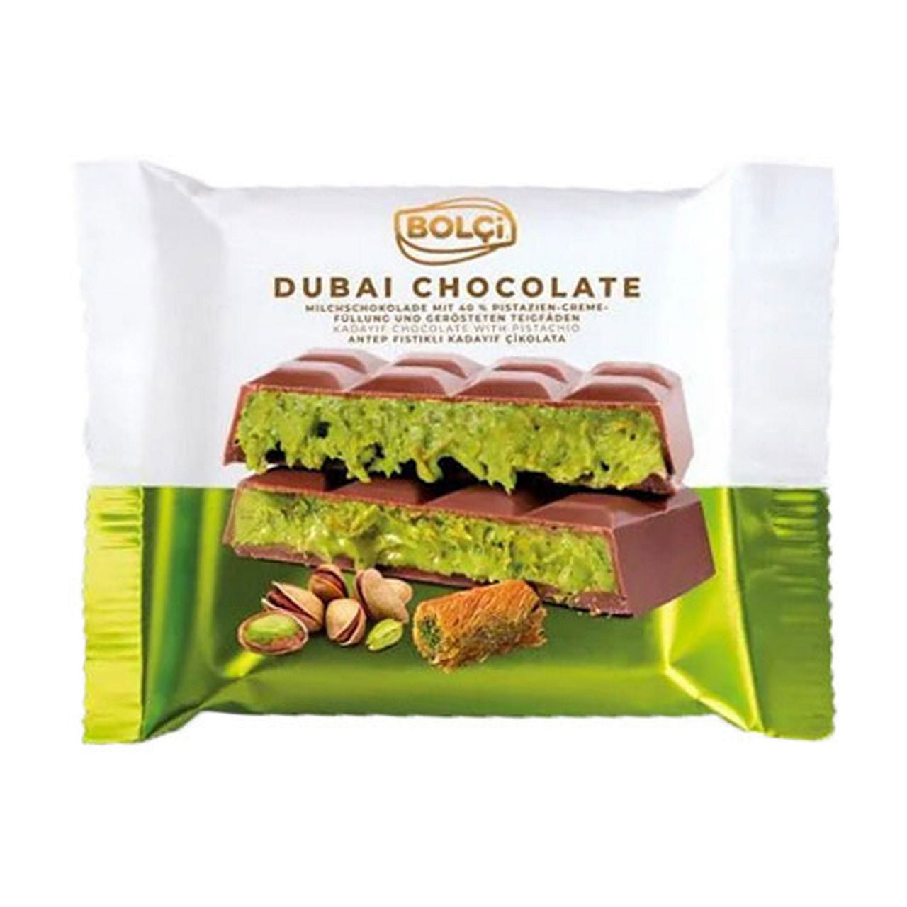 Bolci Dubai Kadaif (Kadayif) Chocolate, Antep Pistachio, Kunafa Chocolate